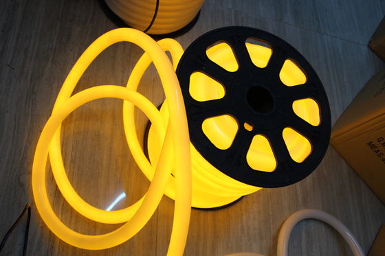 현대 360도 둥근 노란색 220V 네온 플렉스 라이트 25mm IP67 야외용