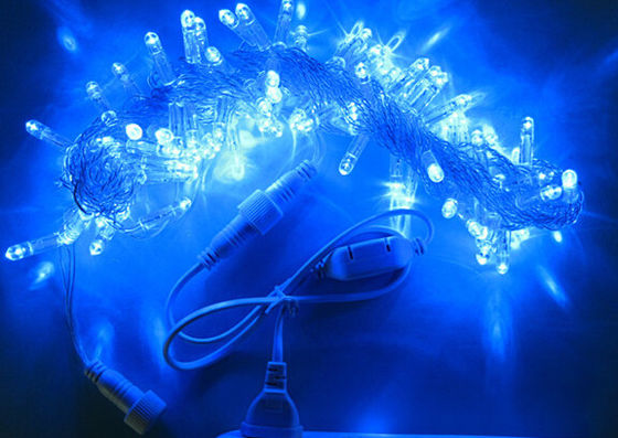 10m 파란 반짝이는 LED 크리스마스 장식 줄 빛 + 컨트롤러 100 전구