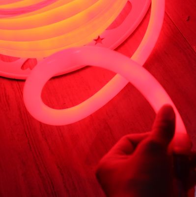 110V 220V 360도 빛 유연 둥근 LED 네온 로프 밝은 빨간색