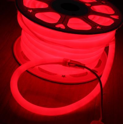 110V 220V 360도 빛 유연 둥근 LED 네온 로프 밝은 빨간색