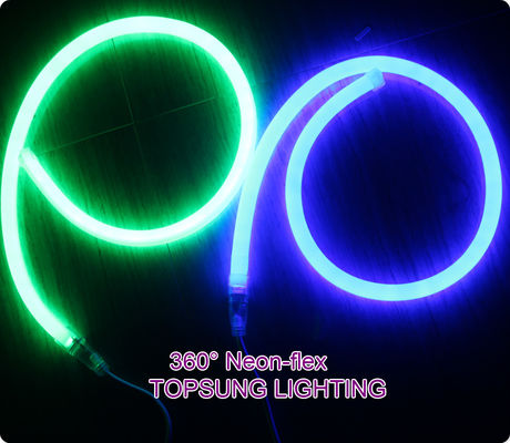 360도 둥근 LED 네온 플렉스 LED 네온 튜브 16mm 녹색 로프 24v