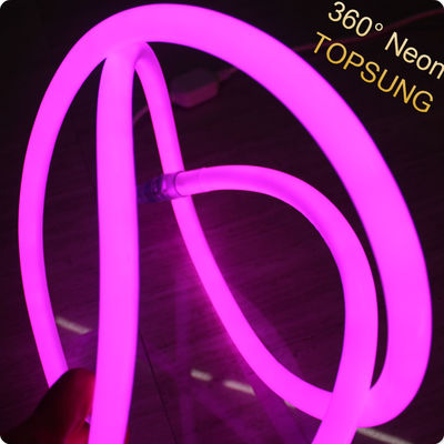 새로운 미니 둥근 PVC 튜브 네온 빛 16mm 360도 LED 네온 플렉스 DC24V 분홍색