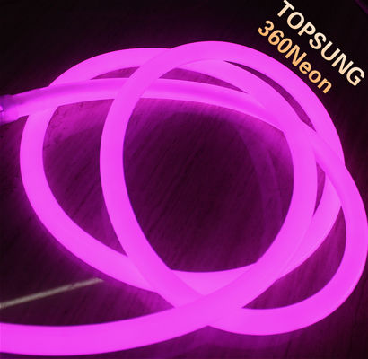 360 라운드 미니 플렉시블 네온 플렉스 LED 스트립 라이트 리본 분홍 보라색 색상 24v