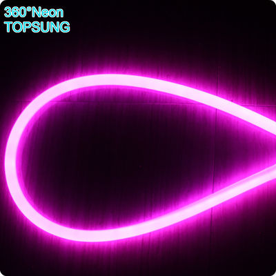 360 라운드 미니 플렉시블 네온 플렉스 LED 스트립 라이트 리본 분홍 보라색 색상 24v