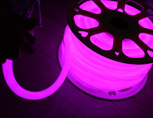 PVC 원형 네온 16mm 분홍색 LED 360도 네온 플렉스 라이트 110V