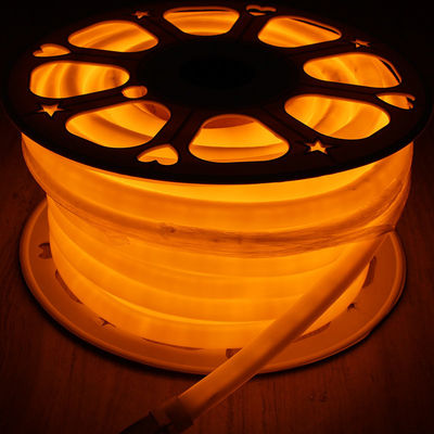 오렌지 얇은 원형 PVC 튜브 네온 빛 16mm 360도 LED 네온 플렉스 DC24V