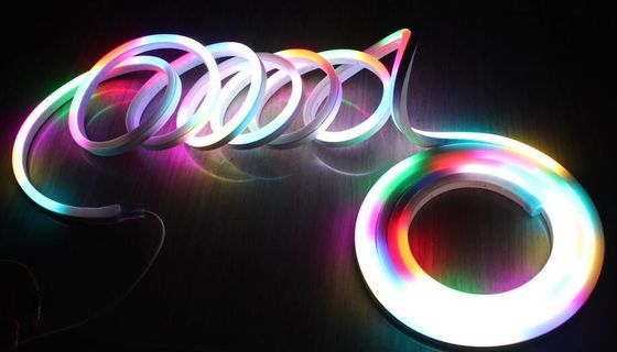 장식용 야외 조명 RGB DMX 디지털 LED 네온 플렉스 조명 1 미터 당 10 픽셀