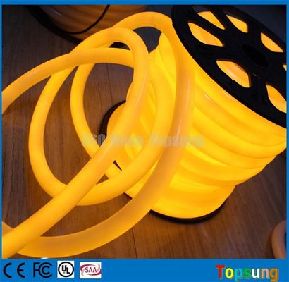 360도 방수 LED 튜브 앰버 24v 둥근 유연 네온 튜브 25mm PVC 튜브 노란색