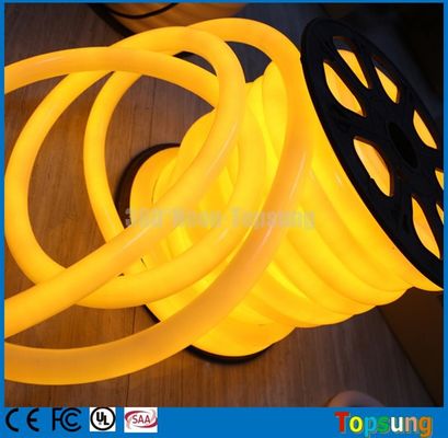 360도 방수 LED 튜브 앰버 24v 둥근 유연 네온 튜브 25mm PVC 튜브 노란색