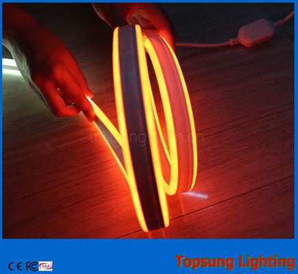 Topsung 조명 12v 오렌지 100m 미니 듀얼 사이드 LED 네온 로프 스트립 방수 8.5*18mm 빛