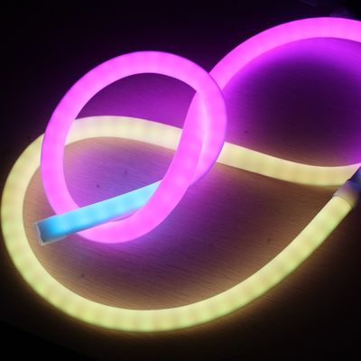 24V의 멋진 픽셀 추격 LED 네온 RGB 360도 부드러운 리본 튜브 실리콘 재료