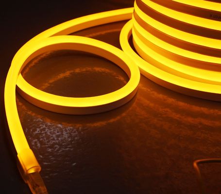 높은 안정성 방수 24v 야외 조명 스트립 앰버 LED 네온 유연성 IP68 노란색