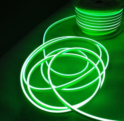 미니 사이즈 6x12mm 2835SMD 120leds/m 녹색 LED 네온 플렉스 테이프 24v 5cm 절단 가능한 실리콘 유연 스트립