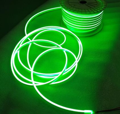 미니 사이즈 6x12mm 2835SMD 120leds/m 녹색 LED 네온 플렉스 테이프 24v 5cm 절단 가능한 실리콘 유연 스트립
