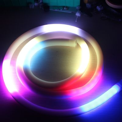 프로그래밍 가능한 디지털 360도 원형 12V 플렉시 LED 네온 튜브 스트립 유연