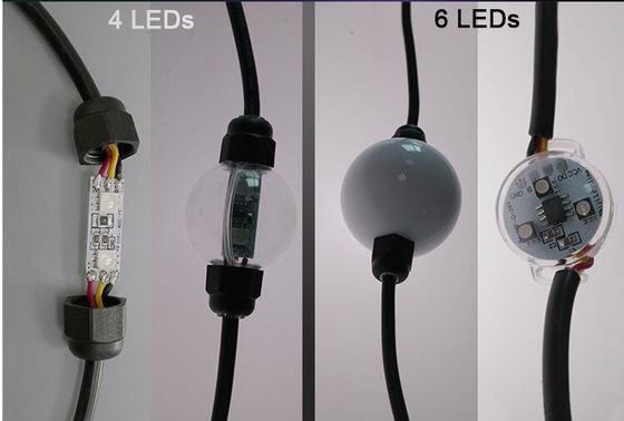 10 피트 릴 DMX 24v 50mm RGB 픽셀 LED 라이트 스트링 야외 장식 프로젝트용 세계 3D 공
