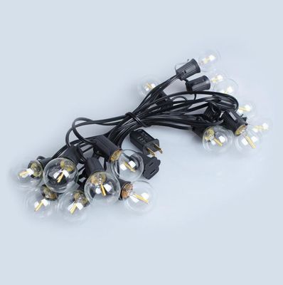 100Ft G40 야외 LED 라이트 스트링 글로브 전구 블랙 와이어 연결